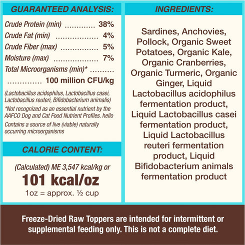 Primal Cupboard Cuts Fish Grain-Free Freeze-Dried Raw Dog Food Topper, 3.5 oz